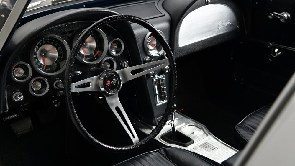 The interior of a 1963 Corvette Z06.