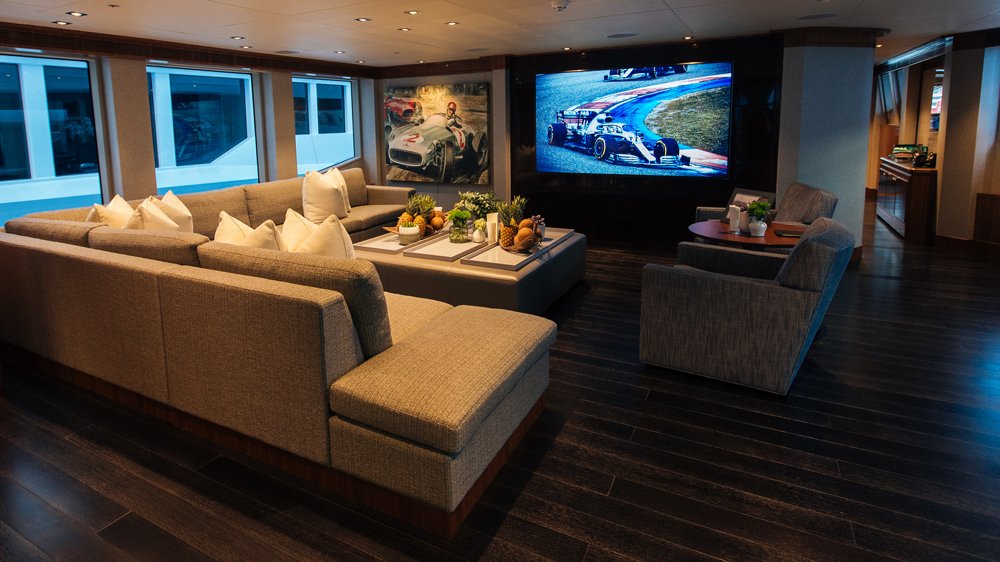 The Mercedes-AMG Petronas Formula 1 team's yacht in Monaco.
