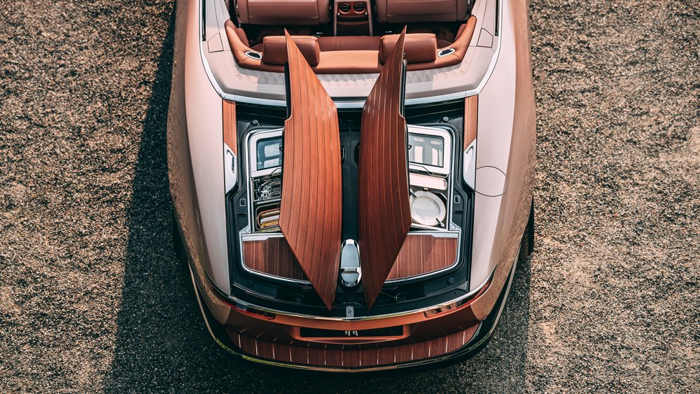 A glimpse at the second of three Rolls-Royce Boat Tails to be built.