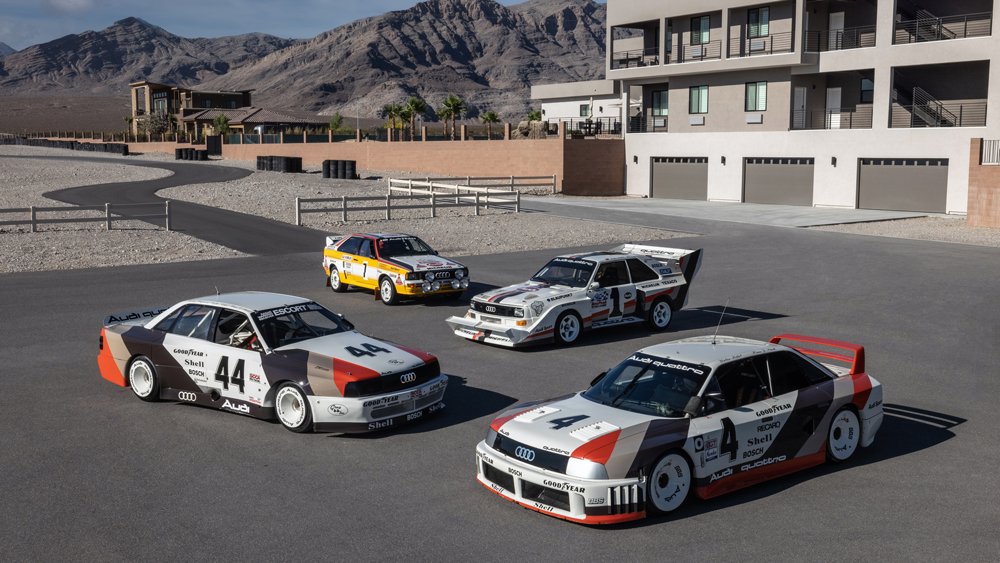 Classic Audi race cars at Spring Mountain Raceway in Pahrump, Nev.