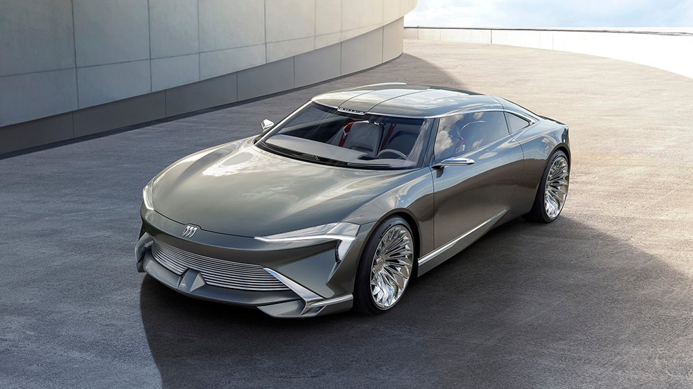 The Buick Wildcat EV concept front three-quarter from above