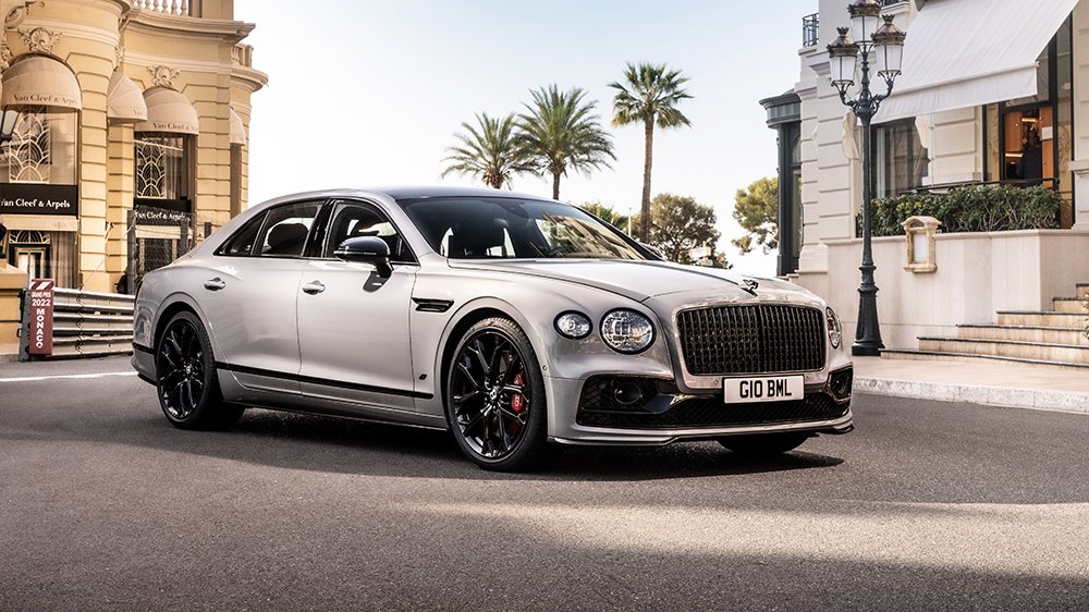 The 2023 Bentley Flying Spur S from the front and parked