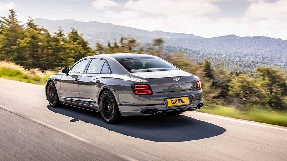 The 2023 Bentley Flying Spur S from behind