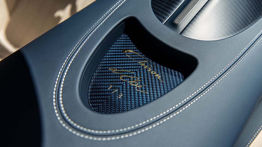 The Bugatti Chiron L'Ebe's numbered plaque