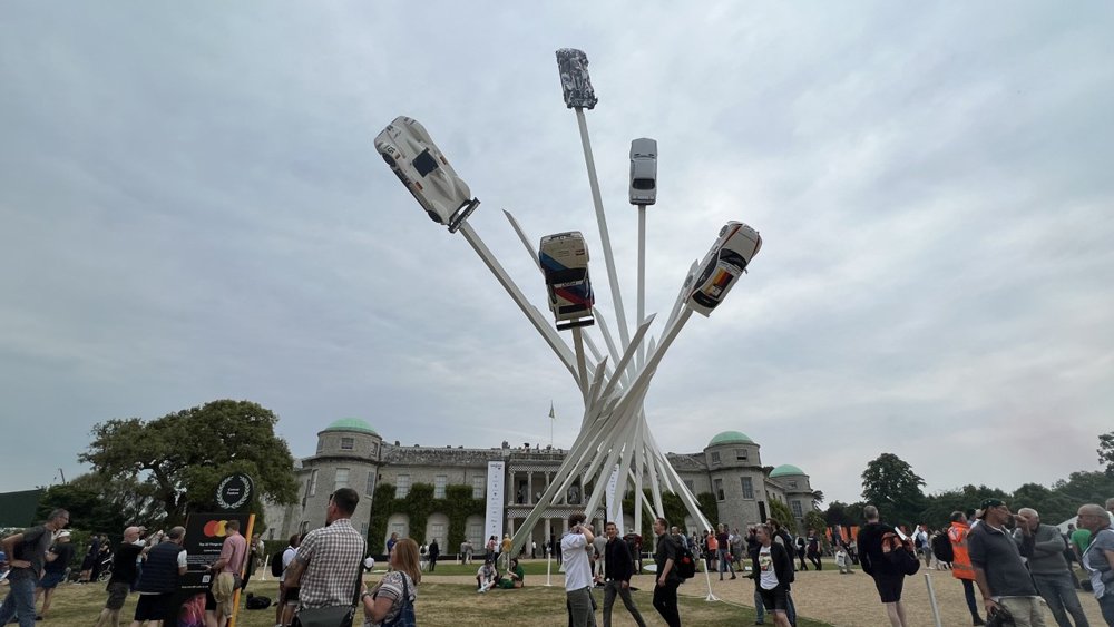 The central sculpture at the 2022 Goodwood Festival of Speed.