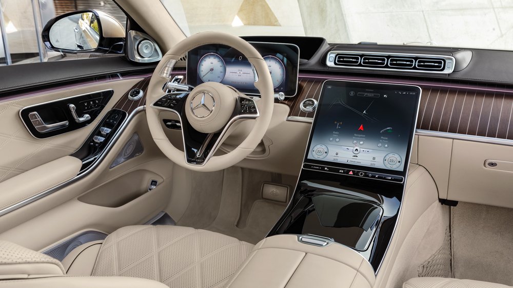 The interior of a Mercedes-Maybach S 580 4Matic sedan.