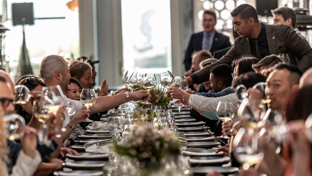 A dinner at the Donum Estate winery, part of Lamborghini's Esperienza program in Sonoma, Calif.