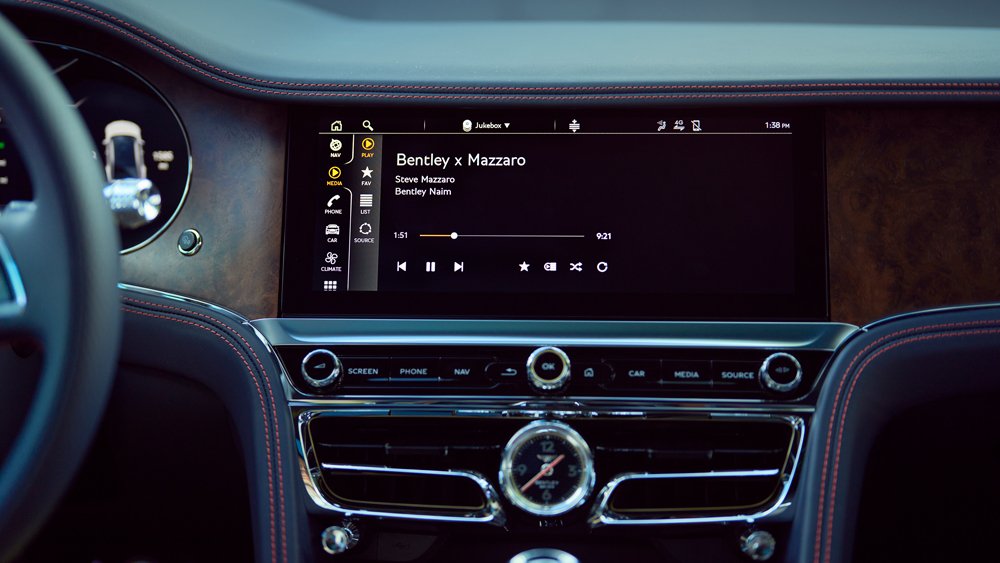 The 12.3-inch touchscreen inside a Bentley.