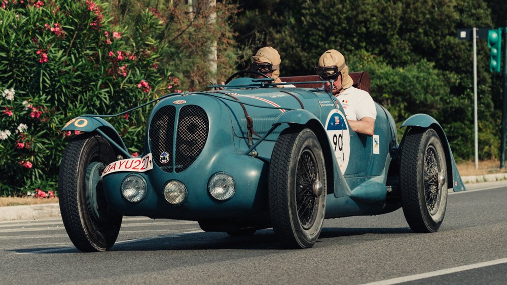 A 1935 Delahaye 135 CS at the 2022 Mille Miglia Storica.