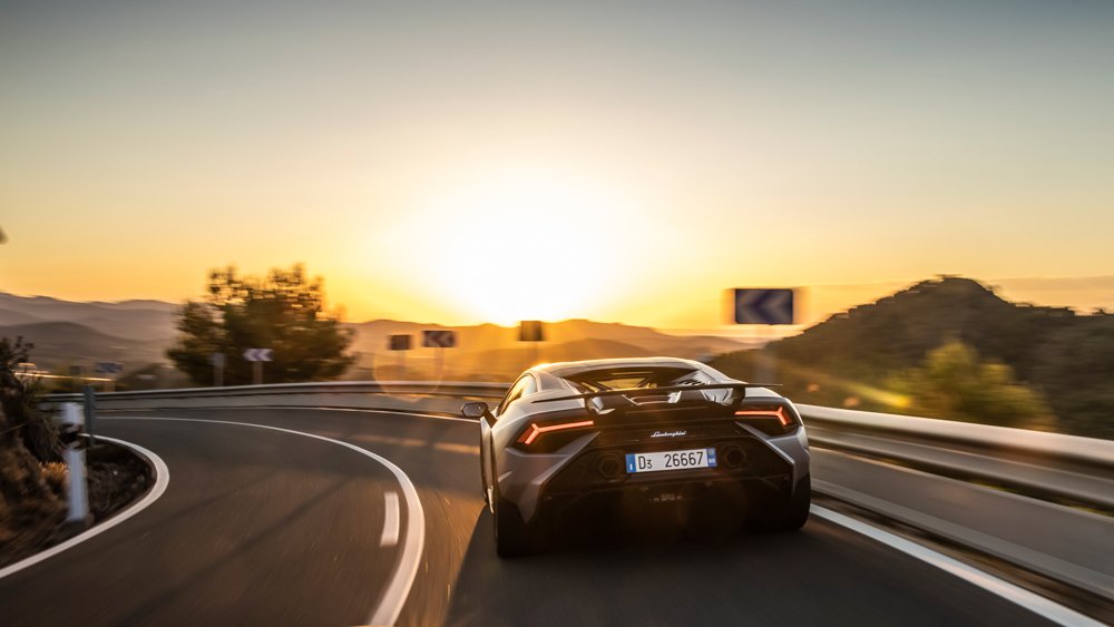 Driving the Lamborghini Huracàn Tecnica supercar.