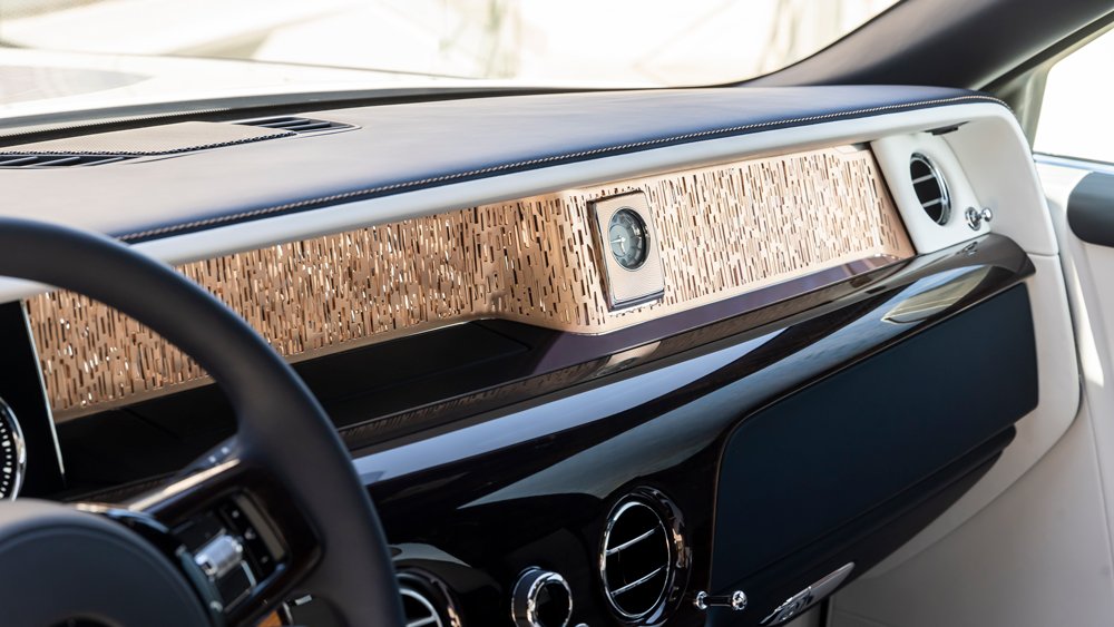 The Gallery display inside the Sentimentalist, a custom Rolls-Royce Phantom Series II sedan.