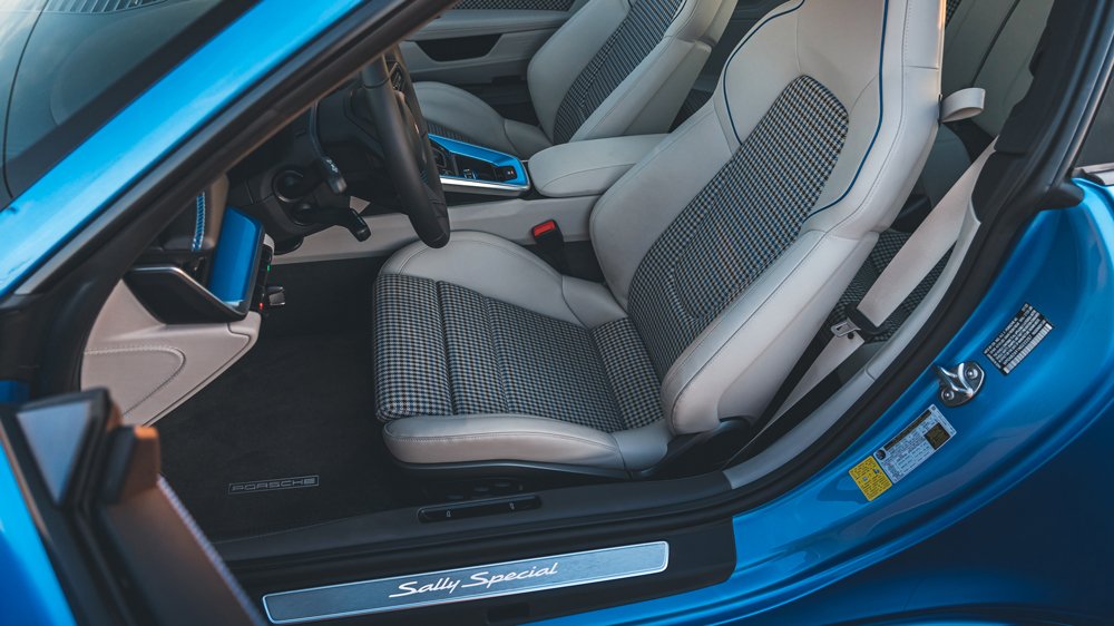 The interior of the Sally Special, a collaboration between Porsche and Pixar.