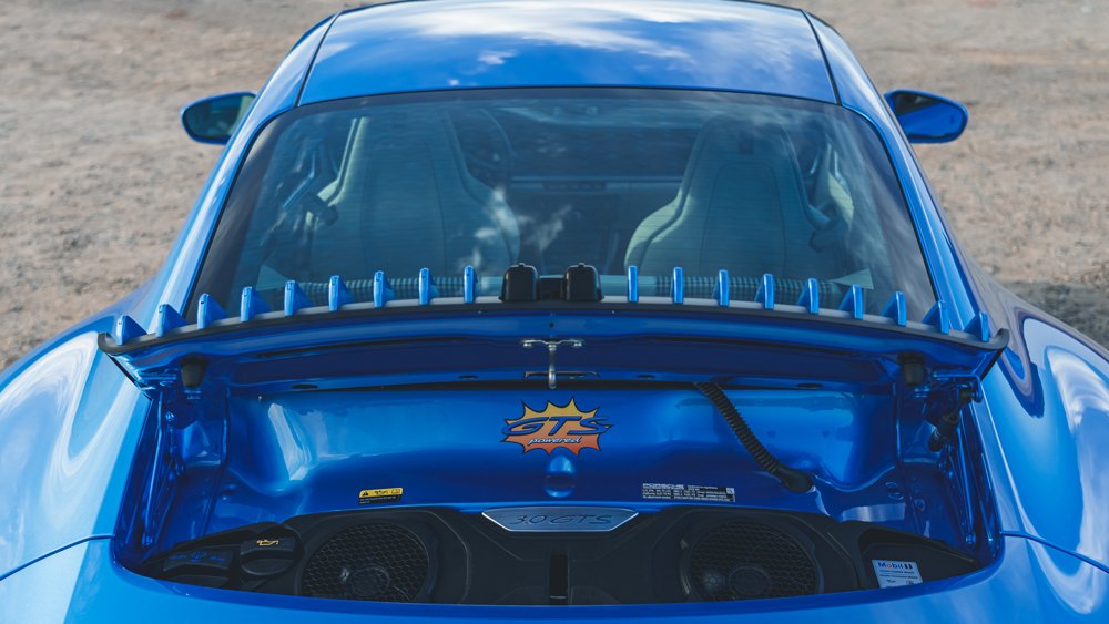 A rear view of the Sally Special, a collaboration between Porsche and Pixar.