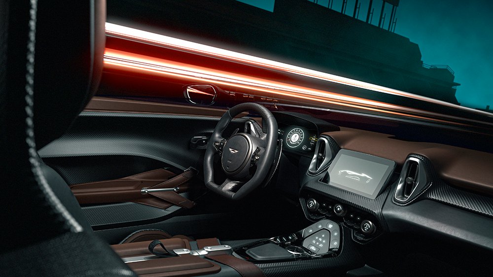 The Aston Martin DBR22's cockpit