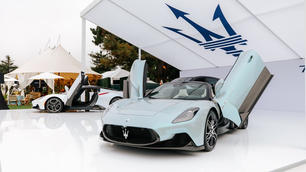 The Maserati MC20 Cielo Spyder at the Quail, A Motorsports Gathering in 2022.