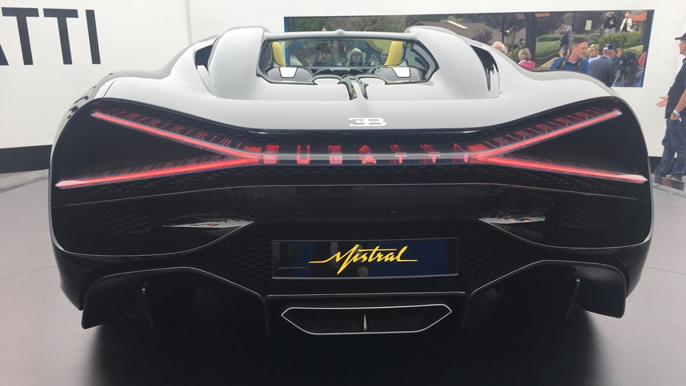 The 1,600 hp Bugatti W16 Mistral at the 2022 Pebble beach Concours d'Elegance.
