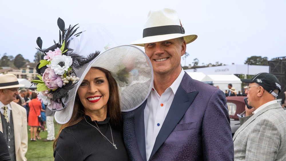 Well-dresses attendees of the 2022 Pebble Beach Concours d'Elegance.