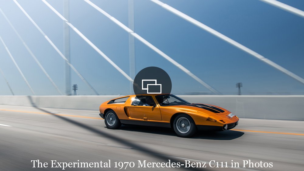 The experimental 1970 Mercedes-Benz C111 on the road.