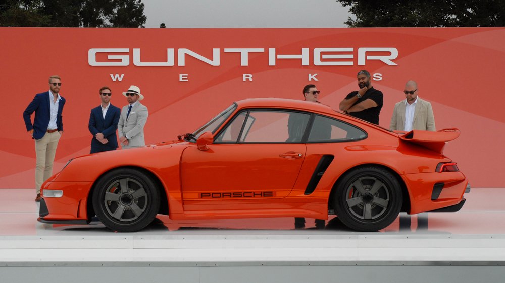 A Porsche 993 Turbocharged Coupe remastered by Gunther Werks at The Quail, A Motorsports Gathering 2022.