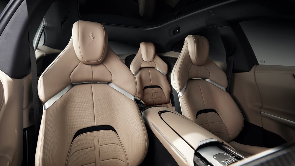 The interior of the Ferrari Purosangue, the marque's first four-door model.