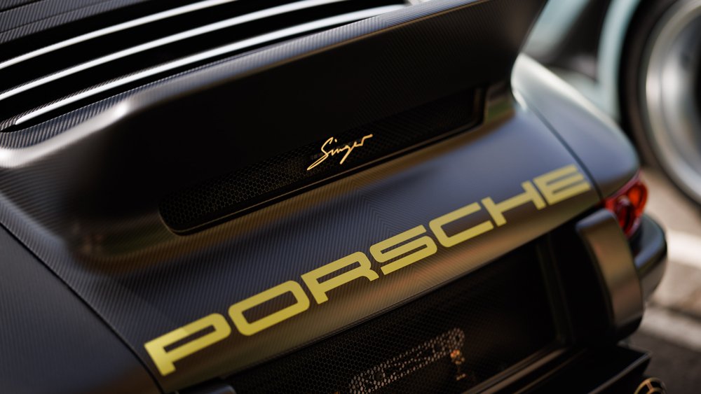 The exposed-carbon-fiber bodywork on Singer's latest DLS example, which reimagines the Porsche 964.