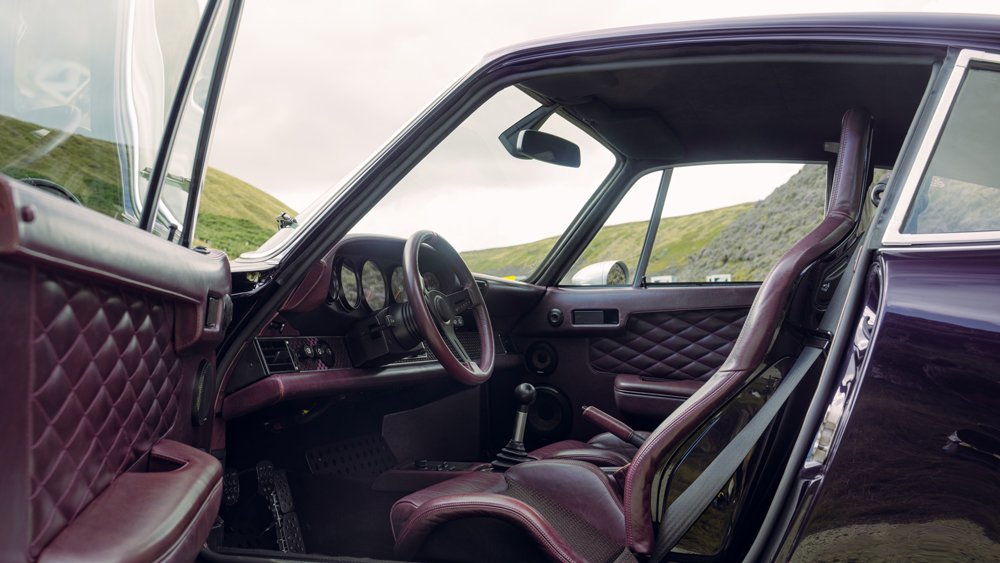 The interior of a Porsche 911 restomod from Theon Design.