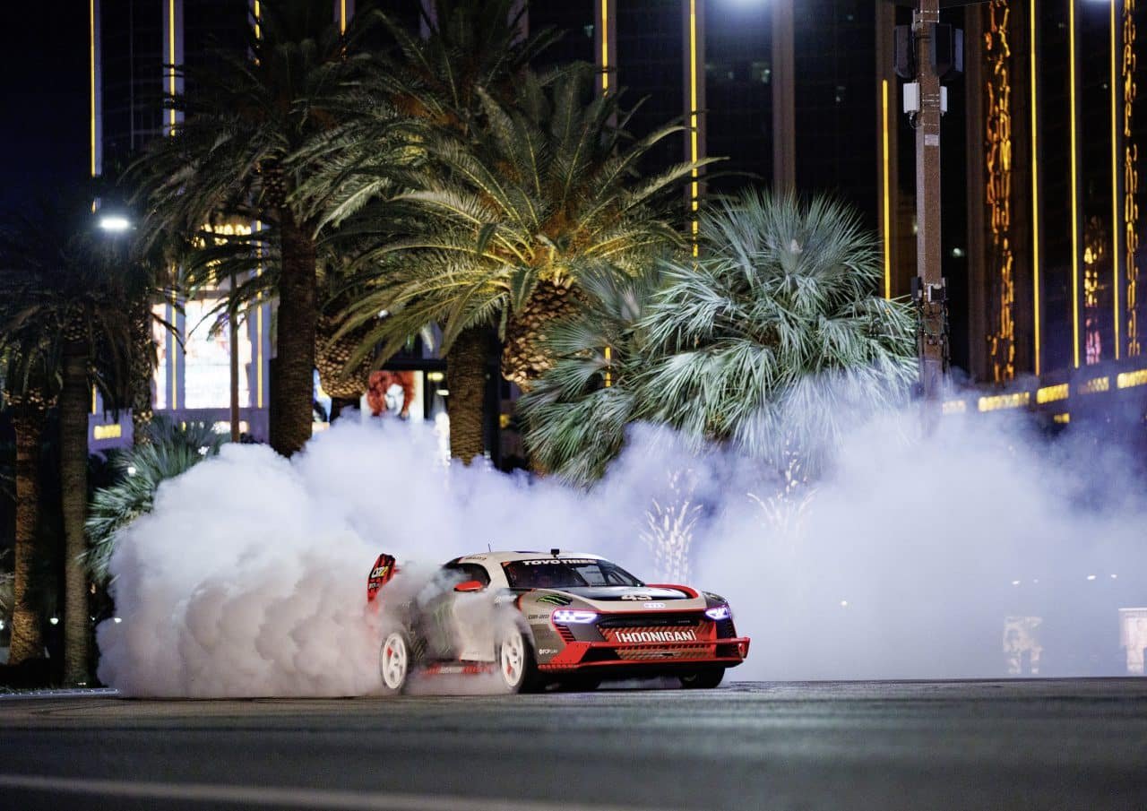 Ken Block, Ken Block goes electric in Las Vegas for latest Hoonigan video, ClassicCars.com Journal