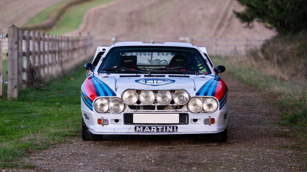 A 1982 Lancia 037 Group B Works Evolution 1 race car.