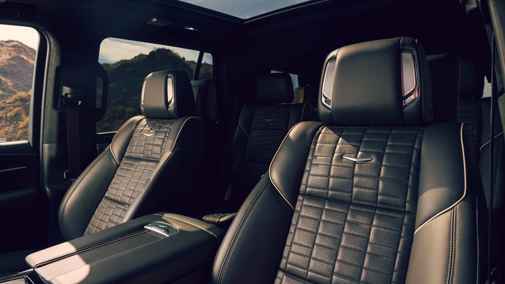 The interior of a 2023 Cadillac Escalade-V.