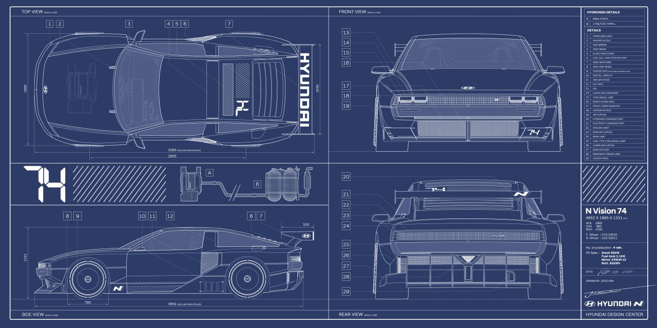 hyundai n vision 74 concept, Hyundai N Vision 74 hydrogen fuel cell hybrid concept revealed, ClassicCars.com Journal