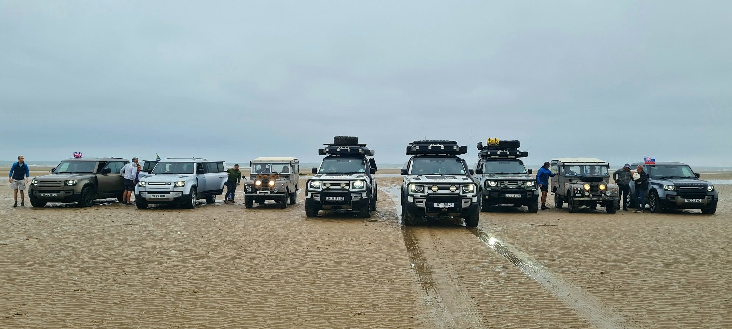 Land Rovers at Red Wharf Bay