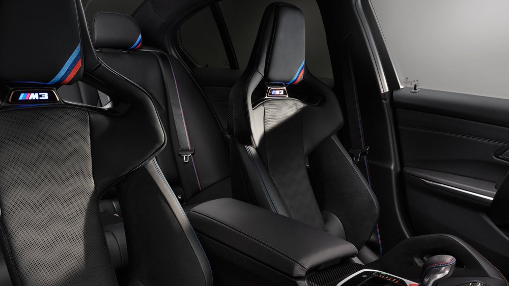 The interior of the 2023 BMW M3 Edition 50 Jahre BMW M.