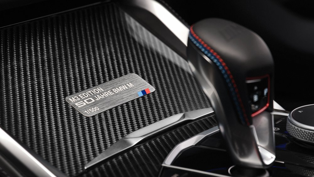 The interior of the 2023 BMW M3 Edition 50 Jahre BMW M.