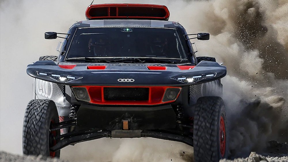 The Audi RS Q e-tron off-road race car.