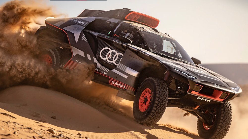 The Audi RS Q e-tron off-road race car.
