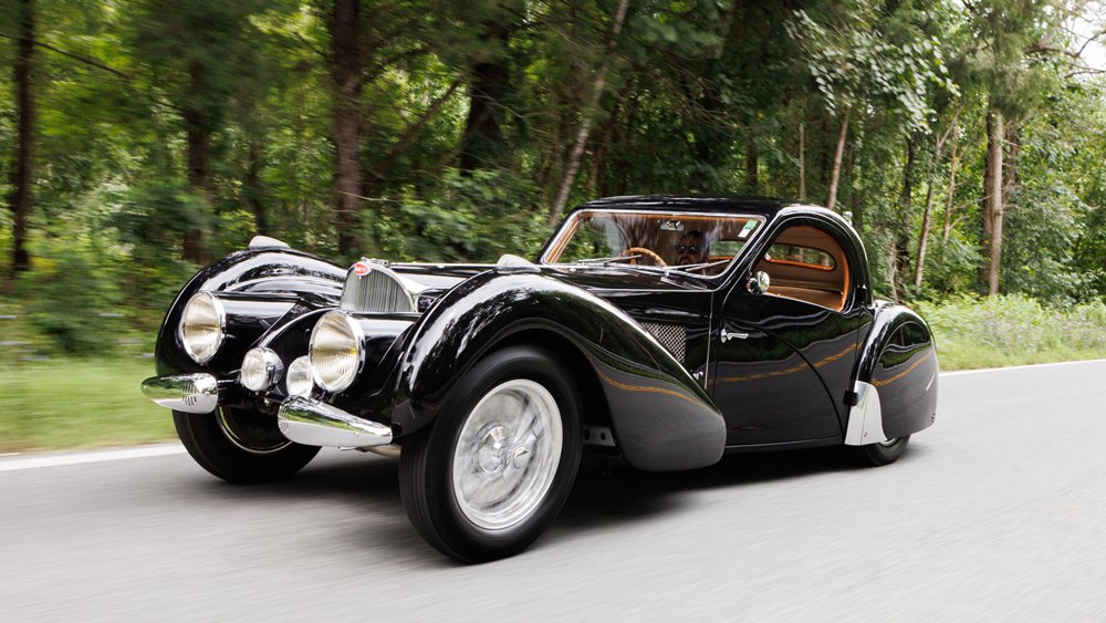 A 1937 Bugatti Type 57SC Atalante.