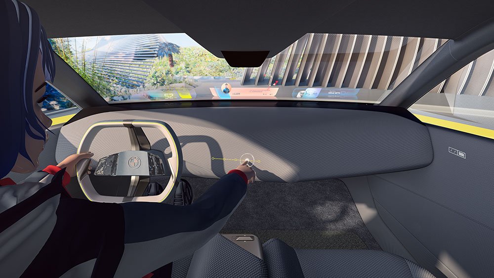 The BMW i Vision Dee's giant head-up display
