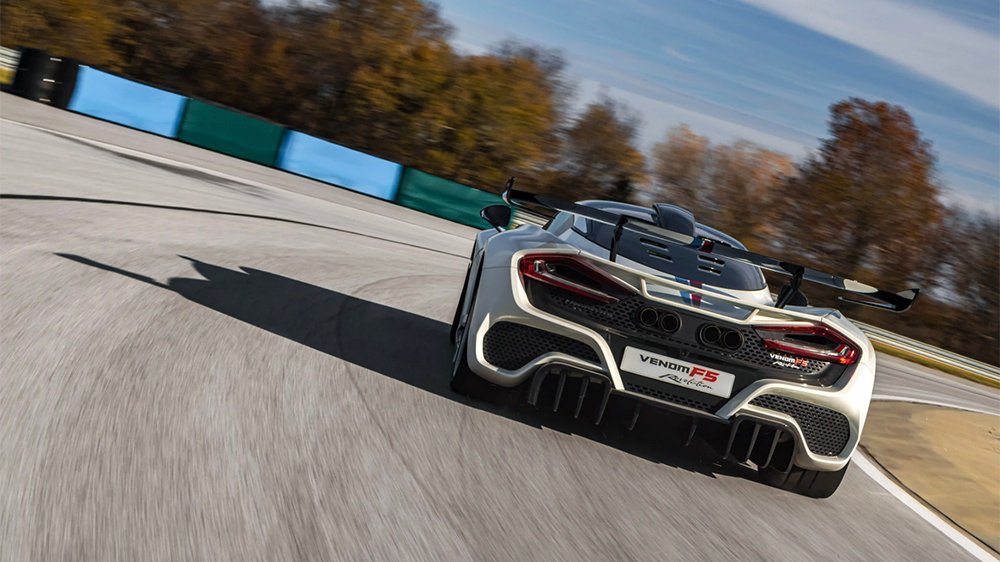 The Hennessey Venom F5 Revolution from behind