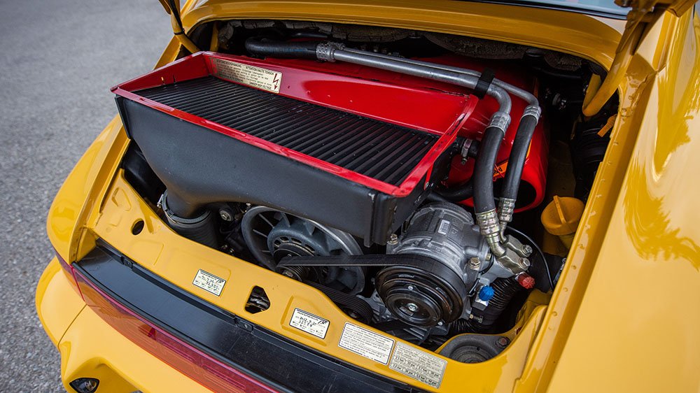 The engine of the 1993 Porsche Turbo S “Lightweight”