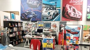 Acclaimed automotive artist Nicolas Hunziker’s studio.
