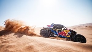 Austin Jones of the Red Bull Off-Road Junior Team USA races in Stage 11 of the 2023 Dakar Rally.