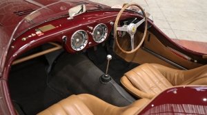 The interior of a 1953 Ferrari 250 MM Spider Series II.