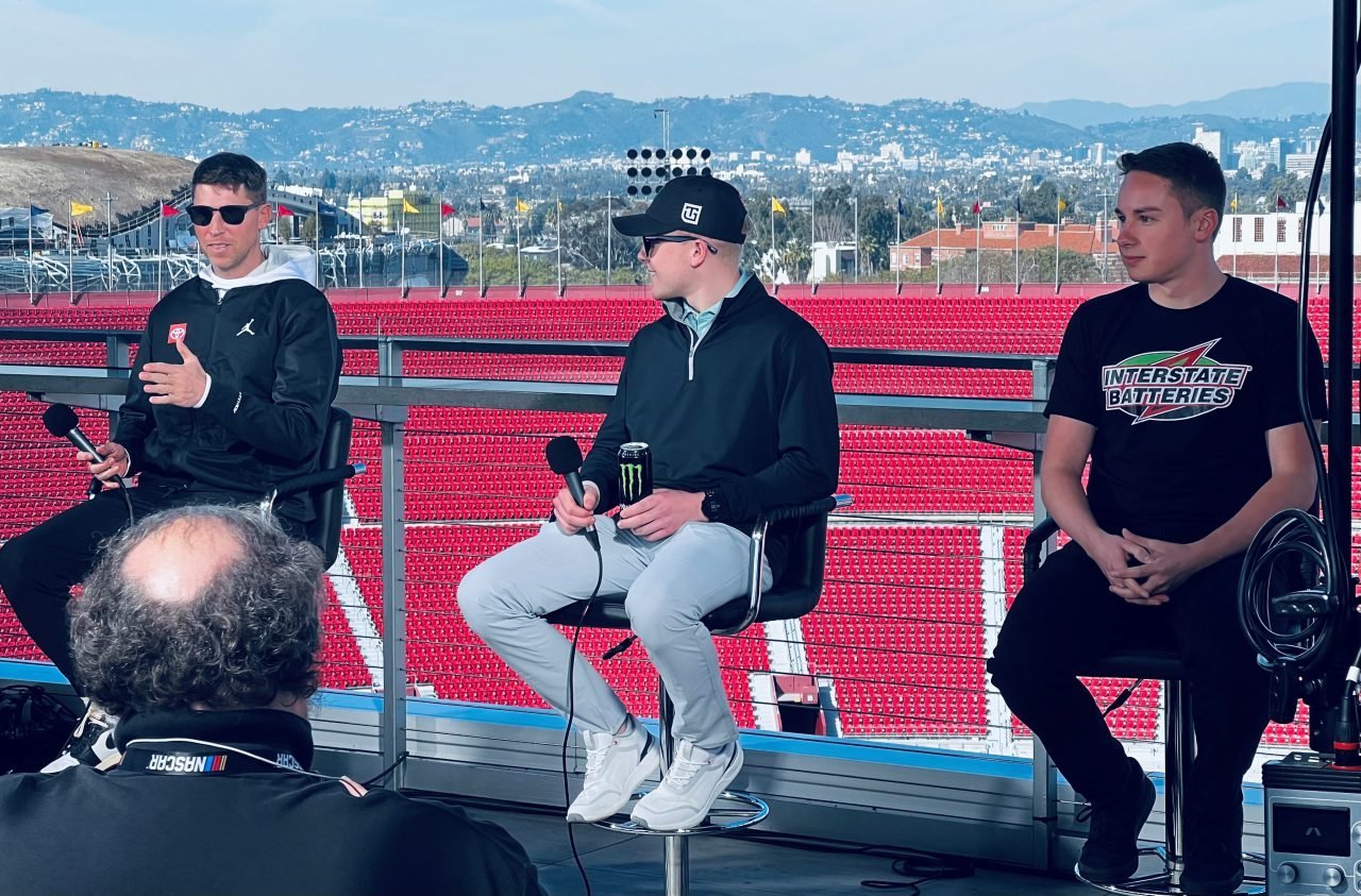 Denny Hamlin, Ty Gibbs, and Christopher Bell