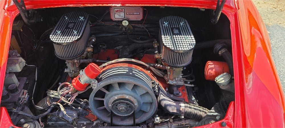 2.2-liter flat-six engine with a pair of rebuilt Weber carburetors