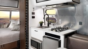 The 2023 Airstream Caravel 16RB's kitchenette