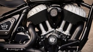 The Jack Daniel's Indian Motorcycle Chief Bobber Dark Horse's engine