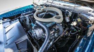 The 400 ci Ram Air III V-8 engine in a 1970 Pontiac GTO Judge convertible.