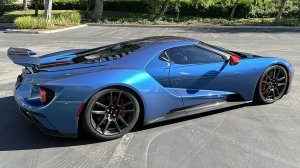 A rear 3/4 view of the 2019 Ford GT Carbon Series