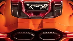 The 2024 Lamborghini Revuelto from behind