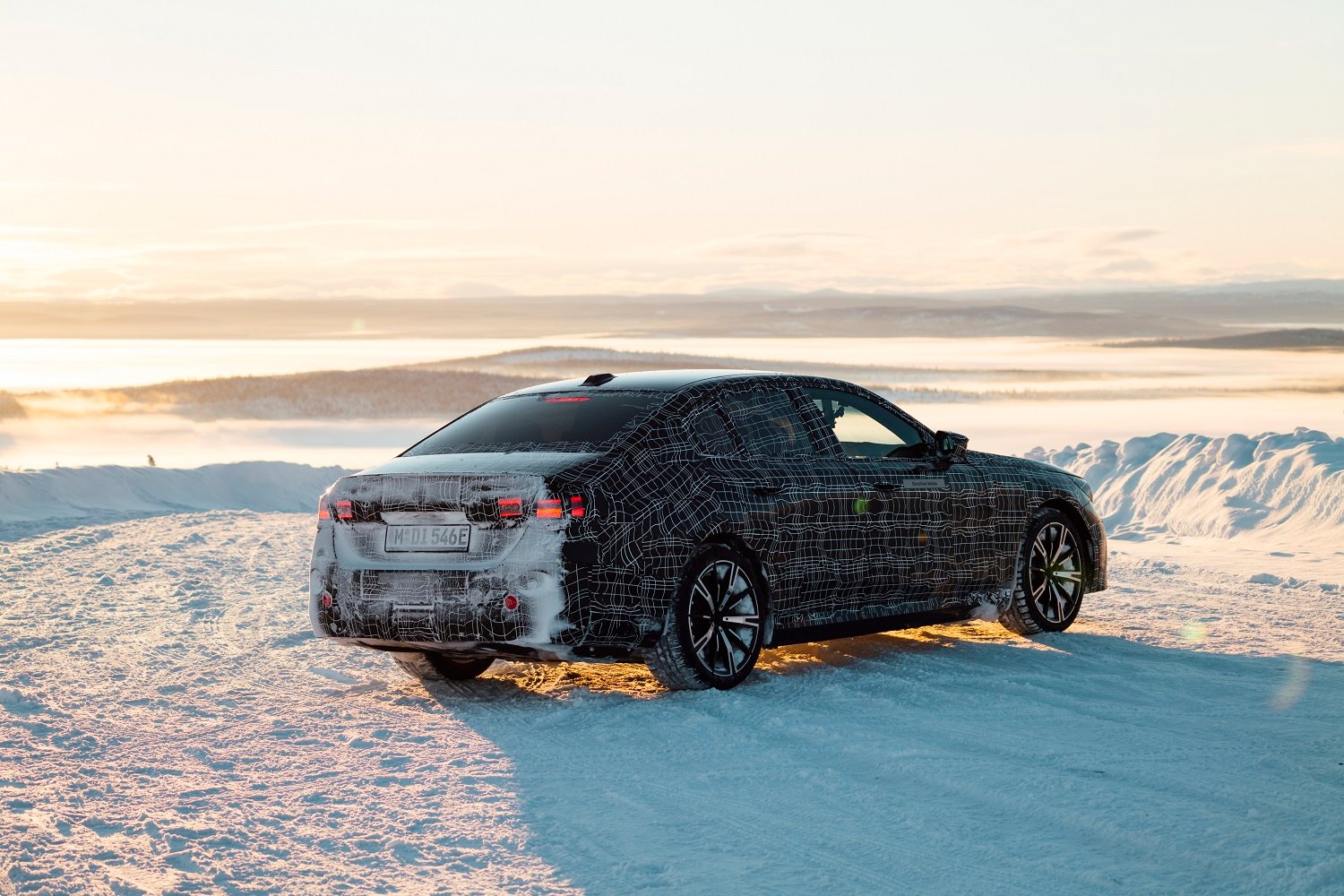 BMW i5 slip-sliding as part of winter weather testing